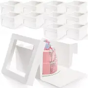 10 Pack Cake Boxes with Window, 12x12x8 Inch Large Cake Boxes for Tiered Cake...
