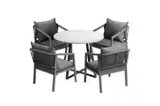 Livsip 5PCS Outdoor Dining Setting Table Lounge Chair Patio Furniture Bistro Set