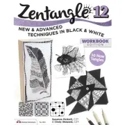 ZENTANGLE 12-TECHNIQUES IN BLACK&WHITE-Line Drawing Altered Art Paper Craft Book