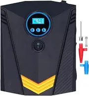 120W Digital Tire Inflator with LED, Automatic Shut Off, Portable for Car Motorcycle, 12V Accurate Display, Cable and Multiple Adapters