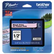 Genuine Brother TZe-MQE31 P-touch Label Maker Tape TZeMQE31 Black Pastel Pink