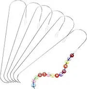 CIMAXIC 6 Pack Ultra Thin Bead Spinner Needles Curved Beading Needles for Beading Threaders for Jewelry Making