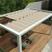 Goleray 3'x12' Retractable Pergola Canopy Replacement Shade Cover Patio Awnings, Waterproof Outdoor Sun Shade Sail with Cable Hardware for Deck Porch Garage Backyard, Beige