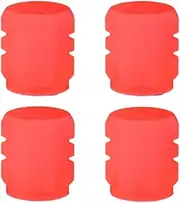 4Pcs Car Luminous Stem Valve Cap Car Motorcycle Bike Wheel Tyre Hub Luminous Stem Cap Styling Accessories(Red-A-4PCS)