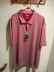 Jos A Bank Polo Shirt 2xL Red,UV Protection,Quick Dry, Anti-microbial,easy Clean
