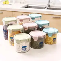 在飛比找ETMall東森購物網優惠-透明塑料密封罐食品分裝儲存罐廚房收納罐子五谷雜糧收納盒儲物罐