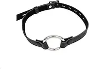 SM Sex Toys Adjustable Leather Strap Mouth Plug with Metal Mouth O-ring Gag Couple Training Toy Bondage Gags & Muzzles