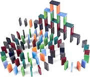Bulk Dominoes Plastic Bulk 100pcs – Building and Stacking and Chain Reaction Toppling STEAM Toy Blocks for Kids (Storm Mix)