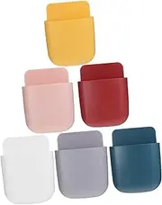 BATHVEVE 6 Pcs Wall Mounted Storage Organizers for Mobile Phones and Tv Remotes Heat Resistant Holders with Smooth Edges for Bedroom and Living Room Use
