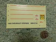 Ertl decals 1/25 Kit# 6004 Chevrolet Stepside ZZ102