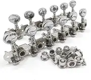 Ysyaxsyt 6L 6R Tuning Pegs Tuners Machine Heads String Tuning Pegs for 12 String Acoustic Guitar Accessory Part Silver