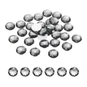 Flat Back Round Acrylic Rhinestones,10mm Grey Crystal Rhinestones 100Pcs