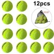 New 12pcs Tennis Balls with Mesh Carry Bag Practice Balls Pets Dog Playing Balls