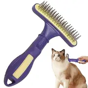 Dematting Comb Dogs, Undercoat Rake Dogs,Gentle Grooming Rake, 4.33x6.3x1.3 inches, Easy To Use, Portable for Effective Deshedding Dematting