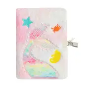 Tie Dye Fluff Mermaid Diary Set for Girls with Lock and Key Daily Planner Notepad To-Do List Notepad Journal Notebooks