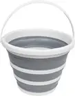 Collapse-A Bucket round 10L - White and Grey Foldable, Durable Storage Solution