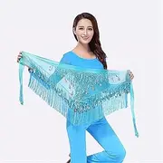 [Generic] Belly Dance Hip Scarf Tassel Decorative Waist Scarf Belly Dance Waist Chain Tassel Sequin Triangle Scarf Belly Dance Hip Scarf Belly Dance Waist Belt(4)