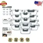 Airtight 24-Piece Glass Meal Prep Containers - Microwave, Oven & Dishwasher Safe