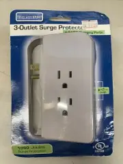 Tech Universe 3-Outlet Surge Protector Plus 2 USB Charging Ports 1050 Joules