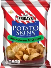 TGI Friday's Potato Skins Snack Chips, Sour Cream & Onion, 3-Ounce Bags (Pack...