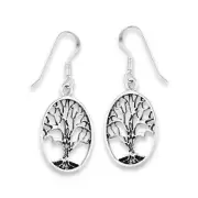 STERLING SILVER HISTORICAL TREE OF LIFE EARRING