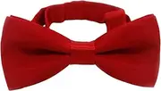 [TENOL] Adjustable Bow Ties Pre Tied Bow Tie Lightweight Child Polyester Novelty Kids Bow Tie Boys Neck Bowties for Stage Performance, Red