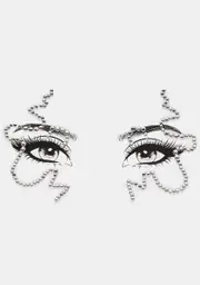 Silver Squiggly Rhinestone Face Gems