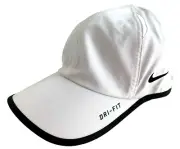 NEW! NIKE Adult Unisex DRI-FIT FEATHERLIGHT Tennis/Pickel Ball Cap-White/Black