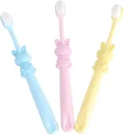 BCOATH Manual Toothbrush Set Fine Soft Bristles Boys and Girls Toothbrush 3pcs Safe for Little Ones