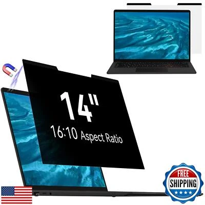 Mamol Magnetic Laptop Privacy Screen 14 inch ,16:10 Aspect Removable Anti Gla