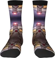 [EdWal] Soft Lighthouse print Moisture Wicking Socks Sports Socks for Men and Women Warm thermal Boot Hiking Socks