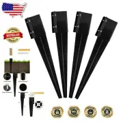 Multi-Purpose Ground Spike Post Anchor for 4"x4" Fencing & Mailboxes, Set of 4