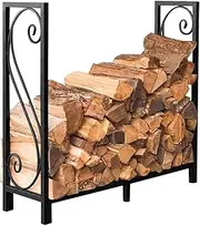 Firewood Holder，Firewood Rack Outdoor， Large Firewood Holder,Floor Standing Firewood Display Shelf, Stove Wood Store Stand Fire Log Rack