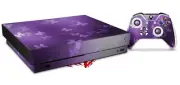 Skin for XBOX One X Console Controller Bokeh Butterflies Purple Decal