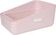 Sfozstra Open Litter Box - Prevent Sand Leakage, Durable High Side Sifting for Small Cats, Secure and Odor Control, Removable, Easy to Clean (Pink Small)