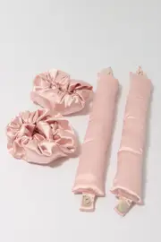 Pink 2 Pack Heatless Hair Curler Set