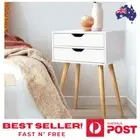 Bedside Table White with Storage Small 60cm height minimalistic