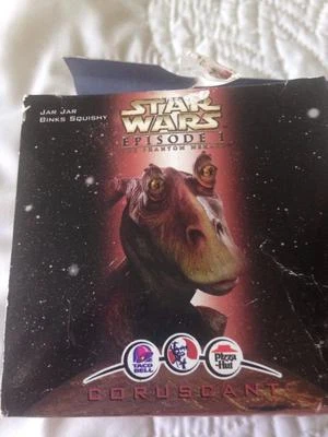 STAR WARS Episode 1 Jar Jar Binks Squishy "CORUSCANT" KFC Taco Bell Figurine