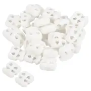 Cord Locks, 30 Pack Oval Spring Toggle Stopper, White