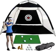 Big Size Golf Practice net/Chipping net, 60 * 30cm mat, 6 Golf Balls, 2 Ball Holders, Suitable for Indoor and Outdoor Beginners and Professional Players