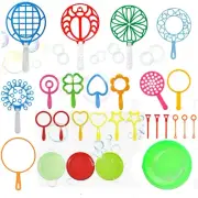 28 Pcs Bubble Wands Set,Large Bubble Wand with Tray, Great for Kids Summer Ou...