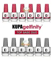 Kupa Gelfinity Gel Top No Wipe + Base Coat Gel UV/LED Cure Soak Off (6 PAIRS)