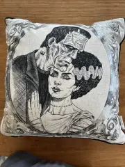 Isaac Mizrahi Halloween Frankenstein And Bride Throw Pillow Summerween