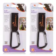 2x Dreambaby Stollerbuddy Bag Clip Buddy Carabiner Carrier For Pram/Stroller BLK