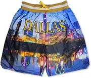 Basketball Shorts for Men Fans Sport Shorts Quick Dry Mesh Embroidered with Pockets