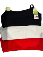 Fruit of The Loom Women's Spaghetti Strap Cotton Pull Over 3 Pack Sports Bra Red