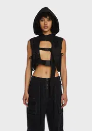 [DARKER WAVS] Replay Unisex Washed Tactical Hoodie - Charcoal
