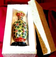 Cloisonne Vase from the Smithsonian Catalog - in box 9" Collectible - Christmas