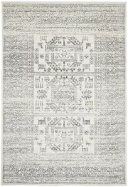 Cameron Silver Aztec Tribal Pattern Rug