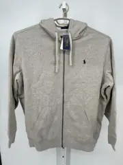 Polo Ralph Lauren Mens Hoodie 2XL Heather Gray Full Zip Fleece Lined Core Replen